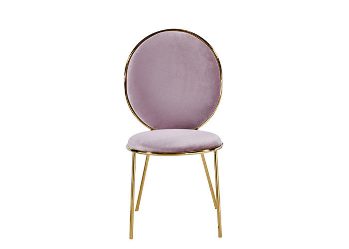 Pink Concise Banquet Leather Padded Dining Chairs