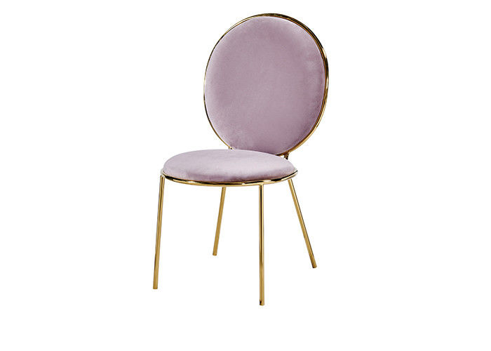 Pink Concise Banquet Leather Padded Dining Chairs