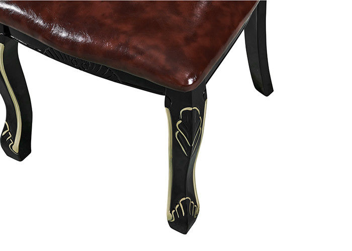 Ebony Solid Wood Carved Sponge European Dining Chairs