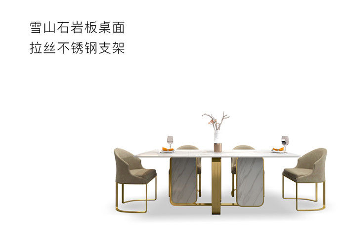 Restaurant Luxury Marble Dining Table , Durable Dining Table
