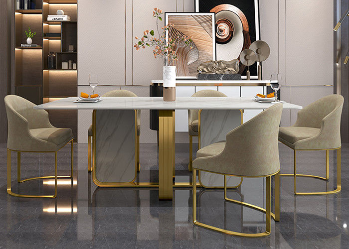 Restaurant Luxury Marble Dining Table , Durable Dining Table