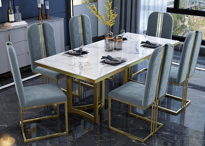 Fashionable Tabletop Slate Dining Table Stainless Steel Frame