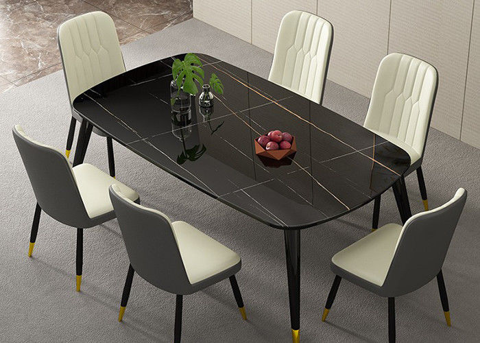 Marbled Stone Slate Dining Table , ISO9001 Family Dining Table