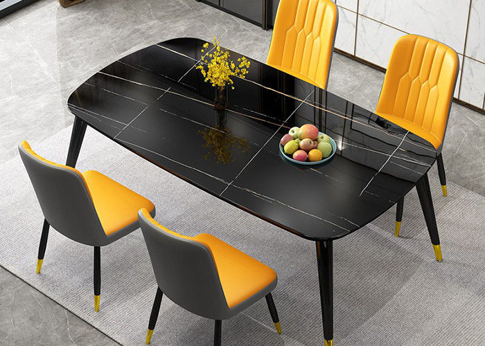 Marbled Stone Slate Dining Table , ISO9001 Family Dining Table