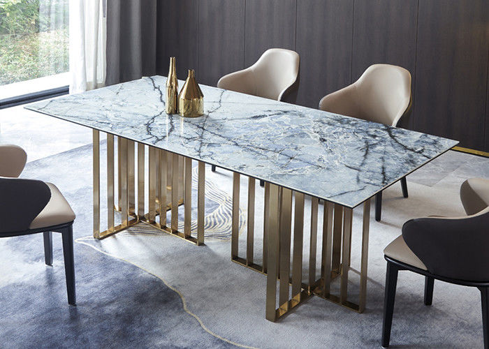 Strong Metal Frame minimalist Hotel Dining Table Set