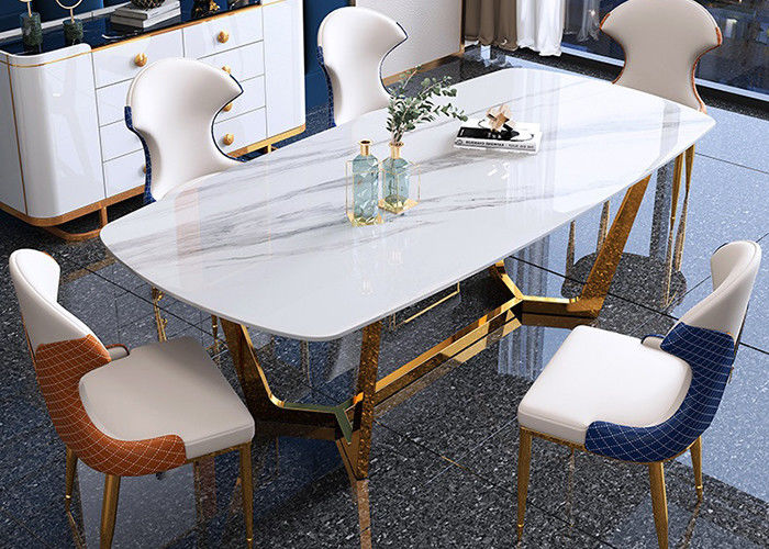 Modern 130cmx80cmx77cm Luxury Marble Dining Table