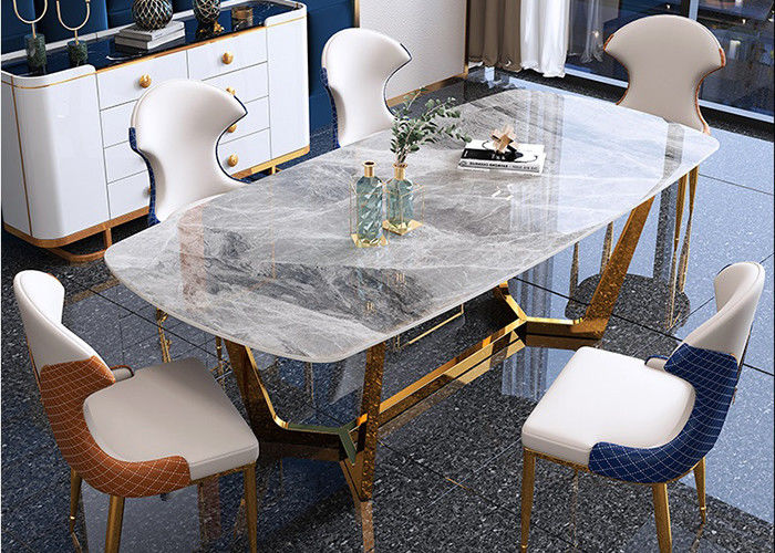 Modern 130cmx80cmx77cm Luxury Marble Dining Table
