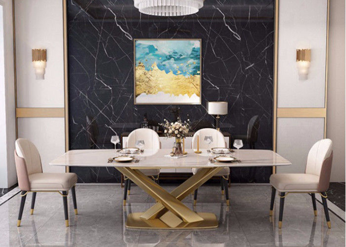 130x80x77cm Marble Top Dining Room Table