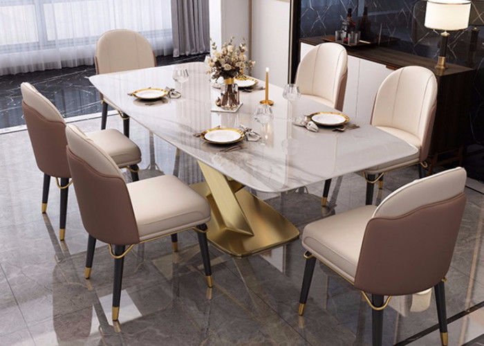 130x80x77cm Marble Top Dining Room Table