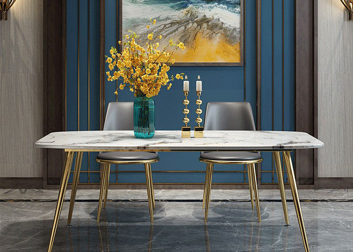 Fashionable 140x80x76cm Home Luxury Marble Dining Table