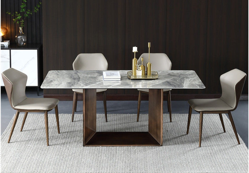 Hotel Wedding Events White Marble Dining Table Rectangular Modern Minimalist Design Luxury Table