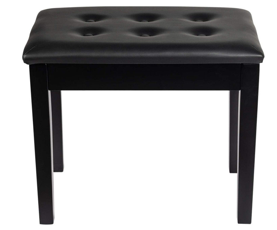 Duet Keyboard Odm Double Piano Bench With Storage Wide Seat Faux Leather Black