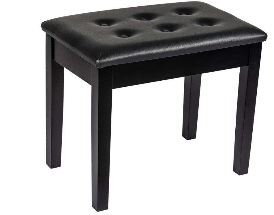 Duet Keyboard Odm Double Piano Bench With Storage Wide Seat Faux Leather Black