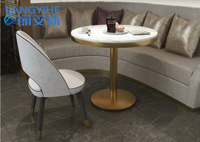 Dining Countertop Artificial 31 Inches Marble Circle Table Odm