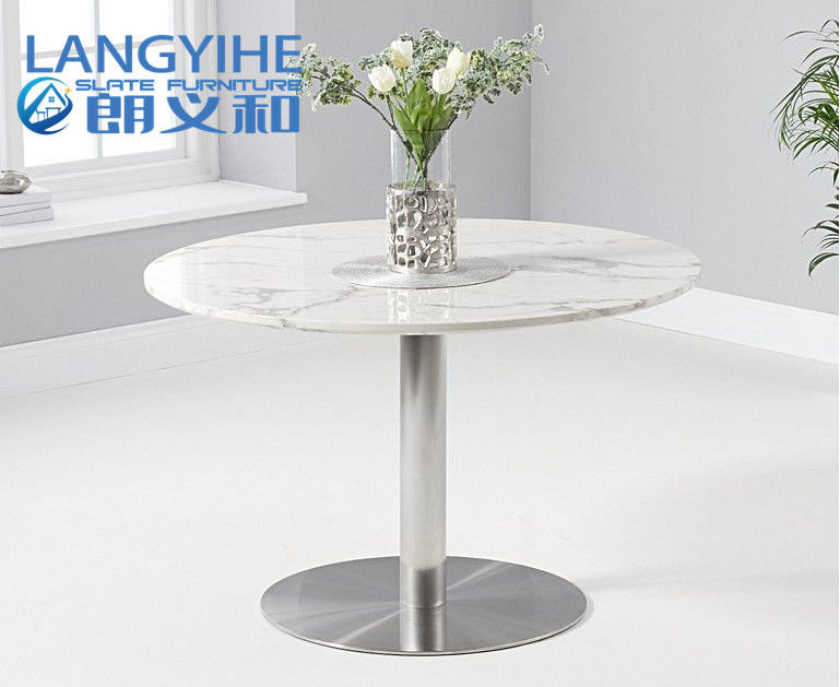 Upholstered Chair 120cm Circle Marble Dining Table
