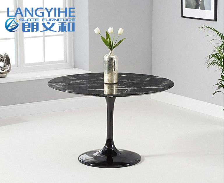 Oem 120cm Round Marble Dining Table Set For Breakfast