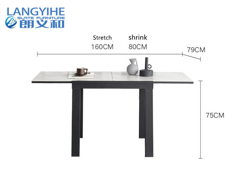Square Retractable Slate Odm Modern Minimalist Dining Table