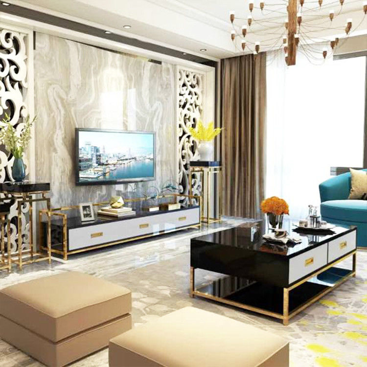 Bubble EPE Luxury Tv Cabinet Living Room Furniture Stainless Steel Frame