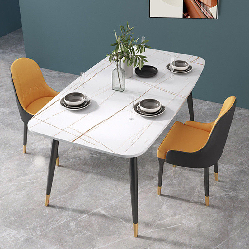 Metal Nordic Marble Dining Tabl Light Luxury For 4 - 6 People