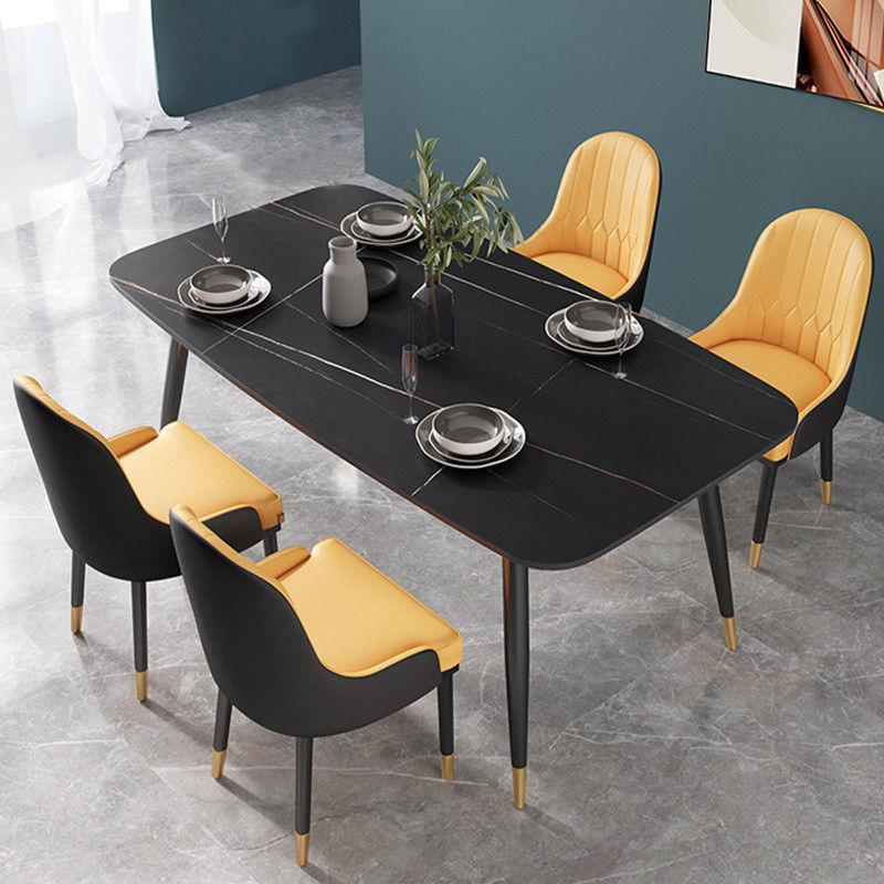Metal Nordic Marble Dining Tabl Light Luxury For 4 - 6 People