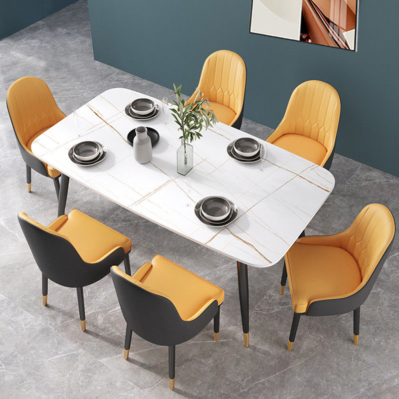 Metal Nordic Marble Dining Tabl Light Luxury For 4 - 6 People