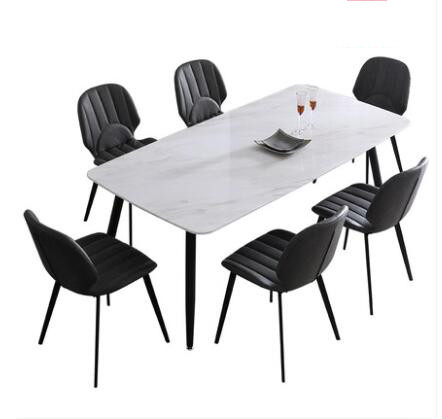 Prevent Scratches Minimalist Marble Dining Table And Chair Combination