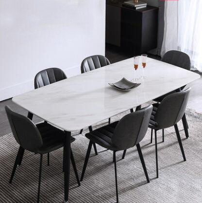 Prevent Scratches Minimalist Marble Dining Table And Chair Combination