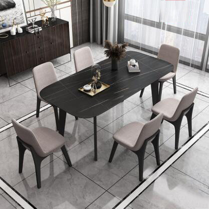Nordic Minimalist Wood Dining Table Light Luxury Modern For 6 People