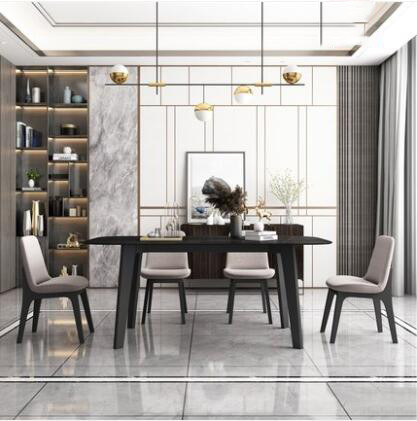 Nordic Minimalist Wood Dining Table Light Luxury Modern For 6 People