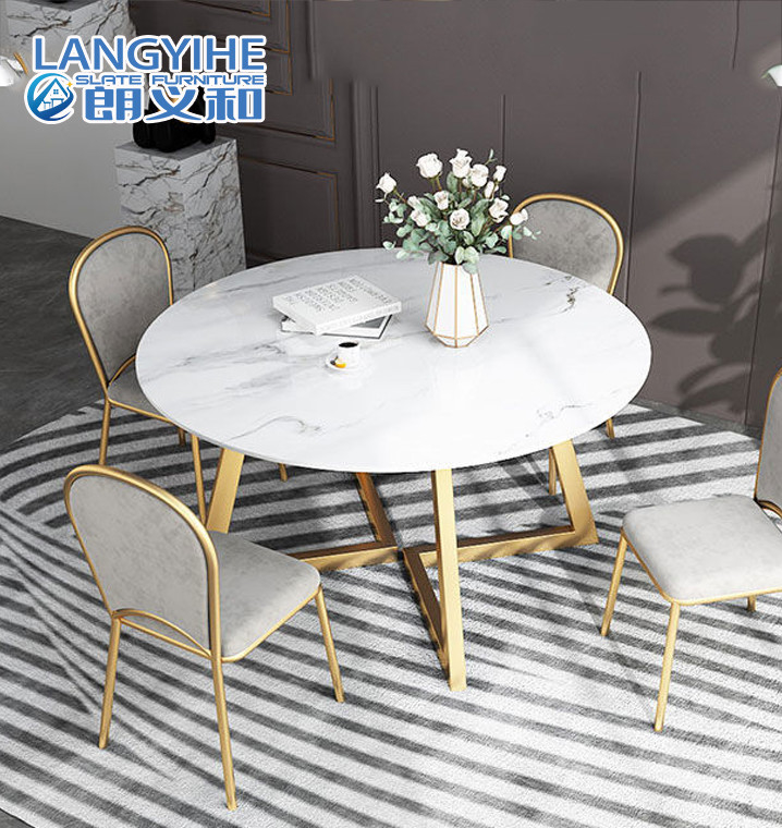 Household Table And Chair Combination Marble Round