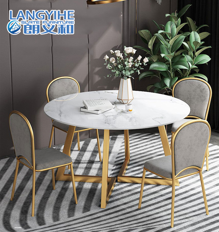 Household Table And Chair Combination Marble Round