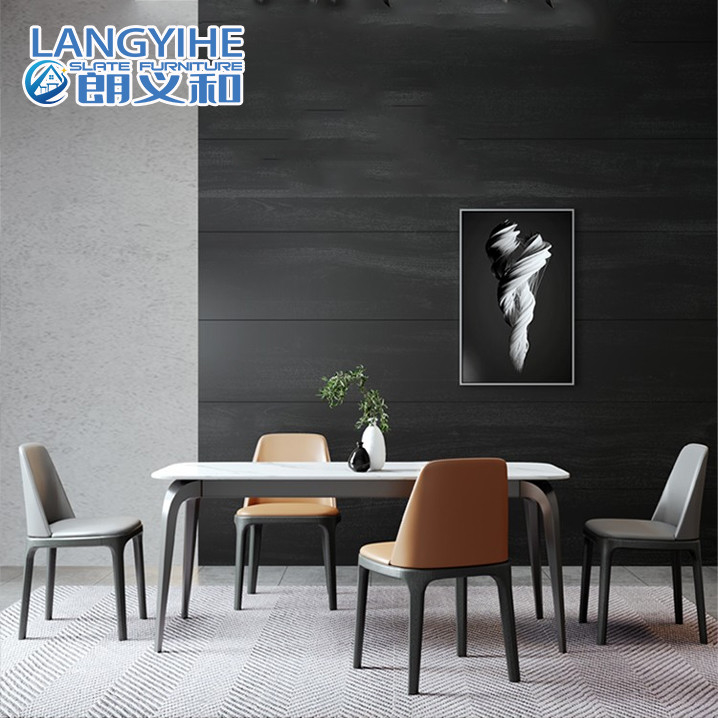 Nordic Rectangular Marble Dining Table And Chair Minimalist