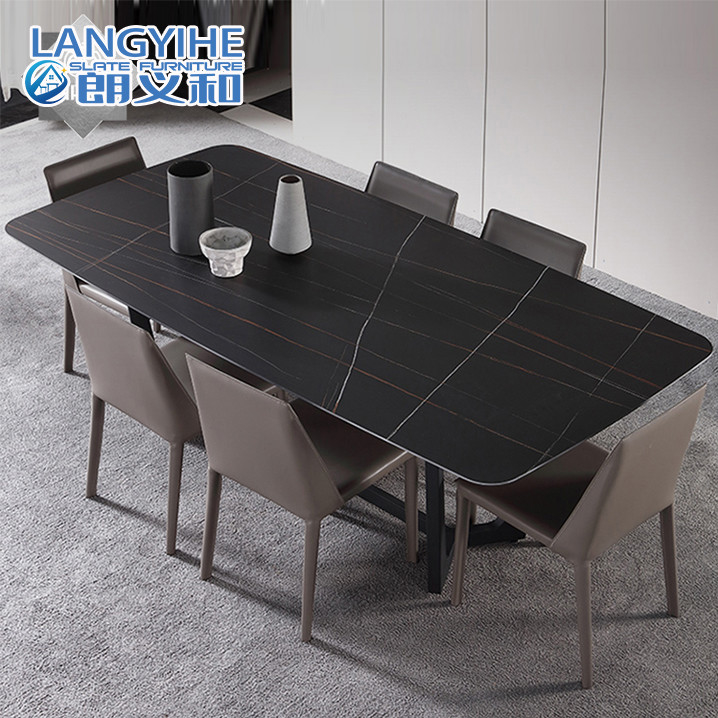 304SS Legs Rectangular Kitchen Dining Table Artificial Dali